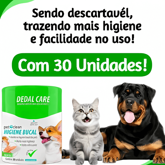 Cuidar dos dentes nunca foi tão fácil. Lenços de Limpeza Odontológica para Pets
